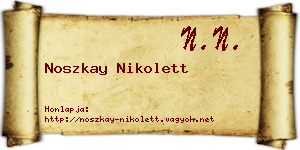Noszkay Nikolett névjegykártya
